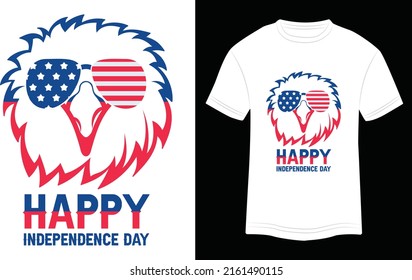 T-shirt Design Eagle Vector Illustration USA Flag Vector Colorful Illustration in Black Background