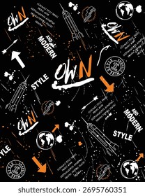 T-shirt design and elegant pattern