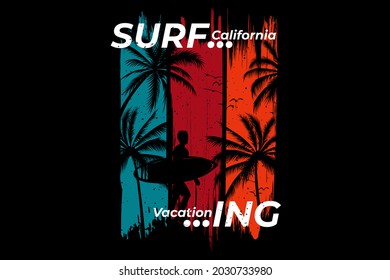 T-shirt design explore surfing beach