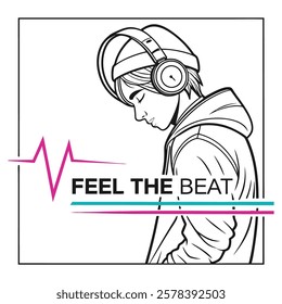 tshirt design feel the  beat 