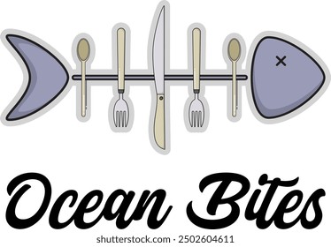 T-shirt design with fish cuisine concept, eps 10, editable.