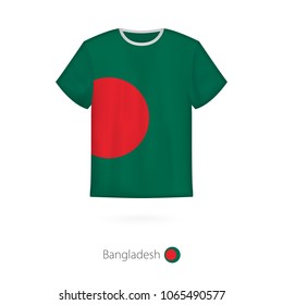 T-shirt design with flag of Bangladesh. T-shirt vector template.