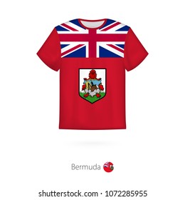 T-shirt design with flag of Bermuda. T-shirt vector template.