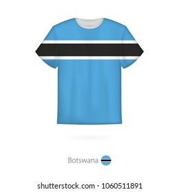 T-shirt design with flag of Botswana. T-shirt vector template.