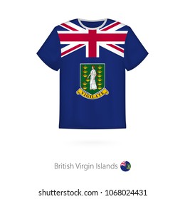 T-shirt design with flag of British Virgin Islands. T-shirt vector template.