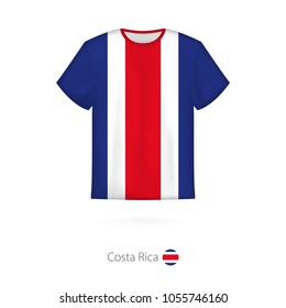 T-shirt design with flag of Costa Rica. T-shirt vector template.