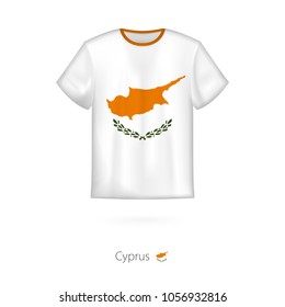 T-shirt design with flag of Cyprus. T-shirt vector template.