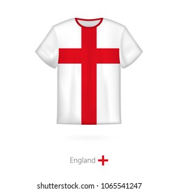 T-shirt design with flag of England. T-shirt vector template.