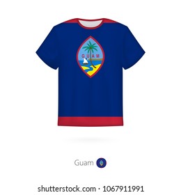 T-shirt design with flag of Guam. T-shirt vector template.