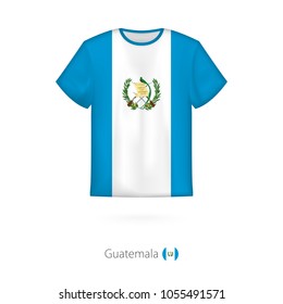 T-shirt design with flag of Guatemala. T-shirt vector template.