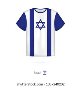 T-shirt design with flag of Israel. T-shirt vector template.