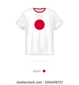 T-shirt design with flag of Japan. T-shirt vector template.