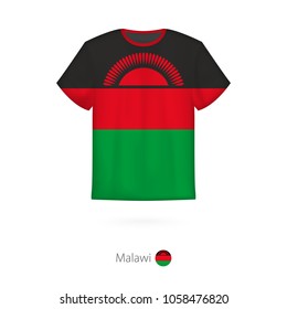 T-shirt design with flag of Malawi. T-shirt vector template.