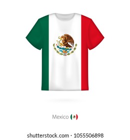 T-shirt design with flag of Mexico. T-shirt vector template.