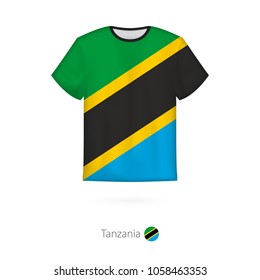 T-shirt design with flag of Tanzania. T-shirt vector template.