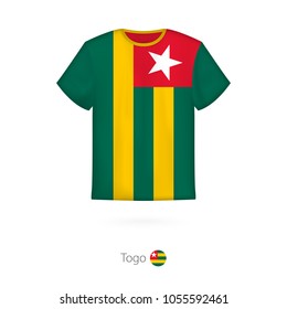 T-shirt design with flag of Togo. T-shirt vector template.