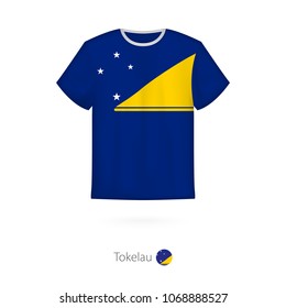 T-shirt design with flag of Tokelau. T-shirt vector template.