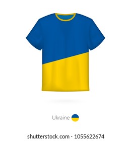 T-shirt design with flag of Ukraine. T-shirt vector template.