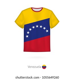 T-shirt design with flag of Venezuela. T-shirt vector template.