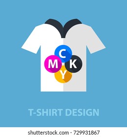 T-shirt design flat concept. Vector illustration. Element template for design.
