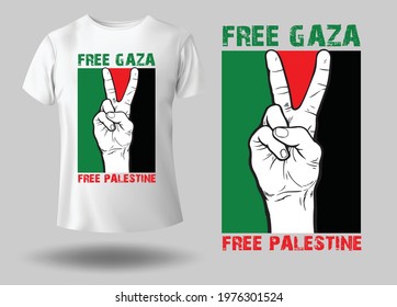 t-shirt design free Gaza free Palestine vector design