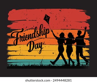 T-shirt design for Friendship Day Concept. Happy Friendship Day