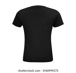 T-shirt design, front, side and back view. Advertising textile print vector set. Sport blank shirt template front and back view.