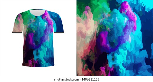 T-shirt design full of abstract colors