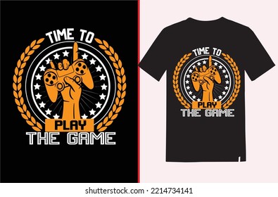 T-shirt design with games console typography in retro vintage style