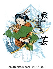 t-shirt design geisha