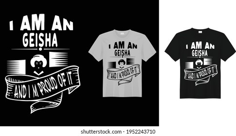 T-shirt design for Geisha vector 