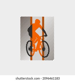  t-shirt design get a bike get a life with silhouette of a man riding a bicycle illustration.unique design.