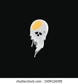 T-shirt Design of Ghost Egg - Black Halloween design Halloween Theme Design Editable vector graphic tee design Pattern element