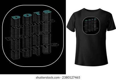 t-shirt design glitch 3D text effect