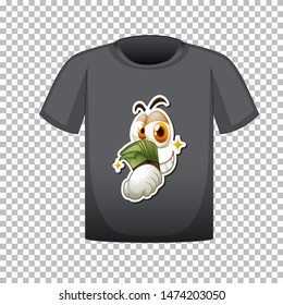 T-shirt design with graphic in front illustration