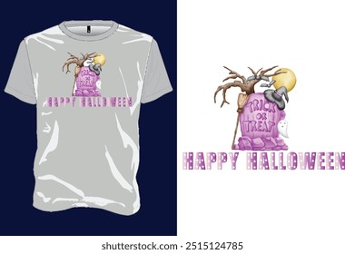 T-shirt Design With Happy Halloween 