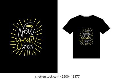 Diseño de camisetas Feliz año Nuevo 2025 Festivo 2025 Diseño de camisetas de fiesta Camiseta de celebración de año Nuevo 2025 