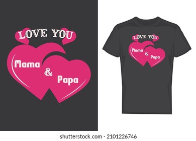 T-shirt design. Heart design T-shirt.