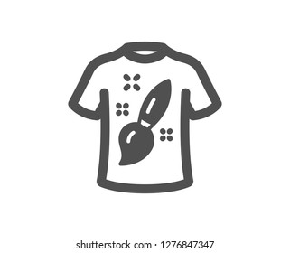 T-shirt design icon. Creative brush sign. T shirt Graphic art symbol. Quality design element. Classic style icon. Vector