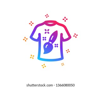 T-shirt design icon. Creative brush sign. T shirt Graphic art symbol. Dynamic shapes. Gradient design t-shirt design icon. Classic style. Vector