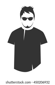 T-shirt design. Icon isolated on white. Vector illustration.