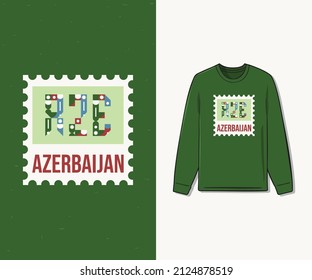 T-shirt design inspiration with the "AZE"(AZERBAIJAN) logo, accompanied by the "FRAME" symbol. premium vector