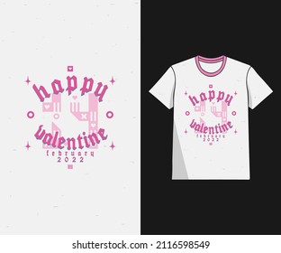 T-shirt design inspiration for Valentine's Day, accompanied by a love symbol. premium vector