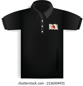 Diseño de camisetas con el vector de bandera de Japón negro