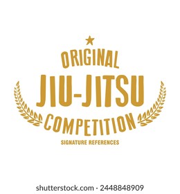 Tshirt Design Jiu Jitsu, Vector Illustration, Martial Arts, fight