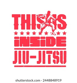 Tshirt Design Jiu Jitsu, Vektorillustration, Kampfkunst, Kampf