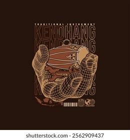 tshirt design kendhang the traditional instrument