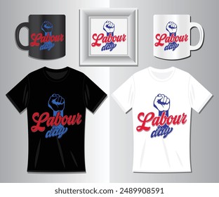 T-shirt Design, "Labor Day" vector Graphic Design T-shirt, mug, sticker, wall mat, etc. Design vector, Typography T-shirt Design, us