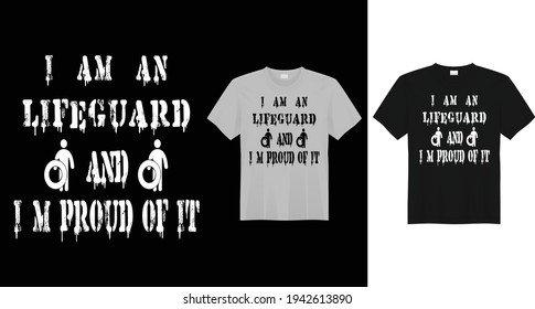 T-shirt design for lifeguard vector