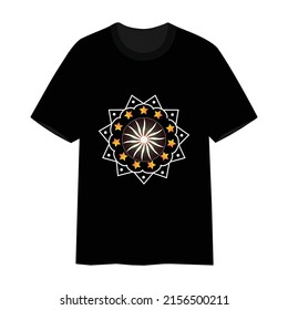 T-shirt design. Mandala. Round Ornament Pattern. Vintage decorative elements. Hand drawn background.